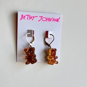Betsey Johnson Brown and Orange Bear Earrings